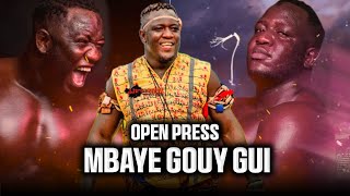 🛑En Direct open press Mbaye Gouy Gui pour son combat contre Moussa Ndoye à lecole de lutte Bada [upl. by Alemap173]