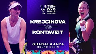 Anett Kontaveit vs Barbora Krejcikova  2021 WTA Finals Round Robin  WTA Match Highlights [upl. by Carilla]