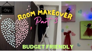 Girls Room Makeover part 3  pattern painting on wall  Cupboard Makeover ideas  Teens room decor [upl. by Eelrefinnej690]