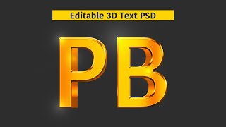 How To make 3d text in photoshop  Editable 3D Text Design  Photoshop Tutorials [upl. by Sands]