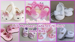 DISEÑOS DE ZAPATOS TEJIDOS PARA BEBE MAS DE 50 ZAPATOS TEJIDOS PARA NIÑA BABY [upl. by Karlene]