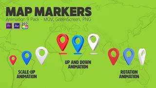 여행 영상편집에서 지도 위치 이동 동선을 표시하기 위한 Map Markers Location Pin Icon template premierepro finalcutpro [upl. by Nnaoj835]