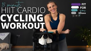 15 Minute HIIT CARDIO INDOOR CYCLING WORKOUT [upl. by Netsrik]