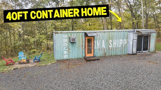 40ft TINY SHIPPING CONTAINER HOME w Hot Tub amp Fire Pit Full Tour [upl. by Eric]