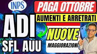 INPS🔴AUMENTI OTTOBRE ARRETRATI✅ ADI SFL AUU💶MAGGIORAZIONI e NUOVE DATE📅 NASPI [upl. by Airdni]