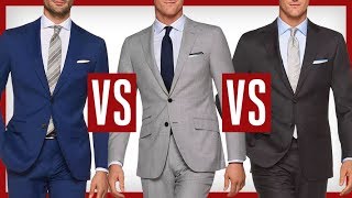 BLUE vs GRAY Suits  Which Suit Is Better Charcoal vs Black vs Navy vs Blue [upl. by Ailero]