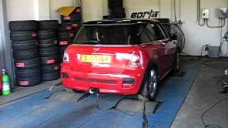 Custom R56 S exhaust dyno run [upl. by Sonaj]