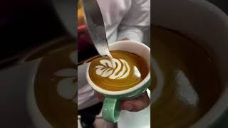 Cappuccino with two arts baristas coffeeart coffee latteartist latteart latte cappuccino [upl. by Armond]