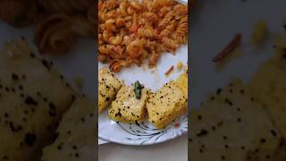 Yummy 😋 dhokla and pasta h khane mein aa jaiye friend indianfood testyfood yummy parivlogs [upl. by Shanney]