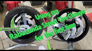 Using my Rabaconda Street Tire Changer for the first time [upl. by Yelnet]