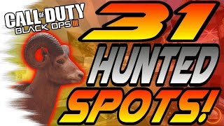 ALL 31 HUNTED Spots amp Glitches  Ledges Hiding Spots Lines of Sight Black Ops 3BO3 [upl. by Micco]