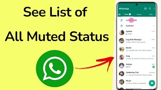 How To See List of People with Muted Status on WhatsApp [upl. by Ariaj142]