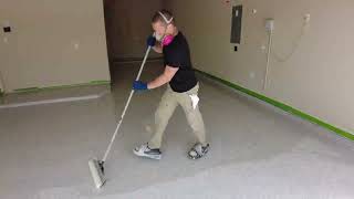 How to Install Heavy Chip Garage Floors with Polyaspartic in 12 Minutes by HoustonGarageFloorscom [upl. by Dowling]