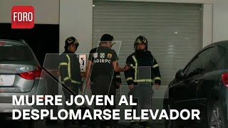 Muere joven al desplomarse elevador y caer de 11 metros en CDMX  Las Noticias [upl. by Ardussi]