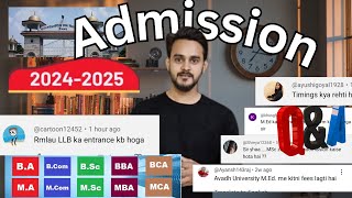 RMLAU ADMISSION 2024  Awadh university entrance examination  Rmlau LLB MEd MSc BSc Admission [upl. by Alyhs]