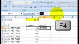 Excel  absolutní adresa [upl. by Yelsek]