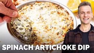 Baked Spinach Artichoke Dip  Perfect NYE Appetizer [upl. by Schnell35]