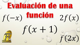 Evaluación de funciones con expresiones algebraicas [upl. by Bushore]