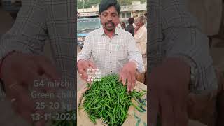 G4 mirchi Green chilli today bowenpally vegetable market farmersmarket streetfood dty vlogs plz [upl. by Nelluc]