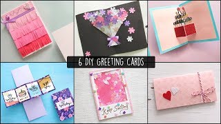 6 Easy Greetings Cards Ideas  Handmade Greeting Cards [upl. by Latsyrk]