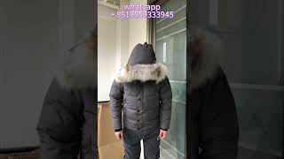 Canada Goose Wyndham Parka Grey with Black Label Down Jacket Review Shorts [upl. by Wsan]