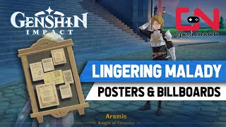 Genshin Impact Lingering Malady Quest  All Posters amp Billboards Locations [upl. by Roxi]