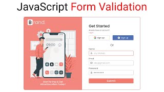 Learn JavaScript form validation  JavaScript project for beginners ✨✨ [upl. by Mccreary]