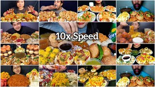 ASMR Eating Raj Kachori Chaat Pav Bhaji Dahi Puri amp Spicy Pani Puri  Indian Street Food Mukbang [upl. by Ceciley]