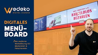 Digitales Menüboard für Gastronomie Bäckerei Fleischerei ✅ Digitale Speisekarte 🖥️ WEDEKOCOM [upl. by Odraccir]