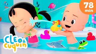 Bath Song with Cuquin and more Nursery Rhymes by Cleo and Cuquin  Children Songs [upl. by Carena]