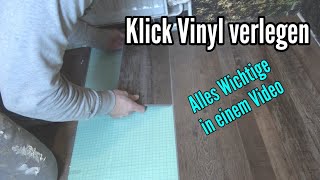 Klick Vinyl verlegen Anleitung Klick Vinylboden verlegen auf Fliesen Vinyldielen [upl. by Nifares]