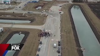 Dozens protest outside Amazon warehouse in Edwardsville [upl. by Poppy]