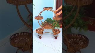 The multilayer iron flower stand with wheels is not only beautiful but also convenientflowerstand [upl. by Suirtimid]