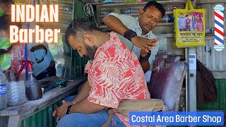 Head Massage Back Massage Neck Crack by Costal Side Indian barber  ASMR Best Massage Therapy [upl. by Freemon]