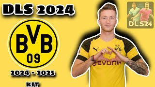 DLS 2024 CUSTOM KIT INPUT  DREAM LEAGUE SOCCER 2024  DLS 2024 BORUSSIA DORTMUND BVB KIT 😎 [upl. by Volny]