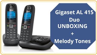 Gigaset Cordless phoneGigaset AL415 A Duo Unboxing and Melody ring tones [upl. by Emanuel912]