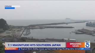 Powerful 71 magnitude earthquake hits southern Japan [upl. by Akinihs]