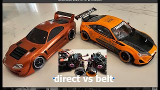 Garage RC presents zero 00 rwd drift rc car belt drive vs direct drive review [upl. by Attenad23]