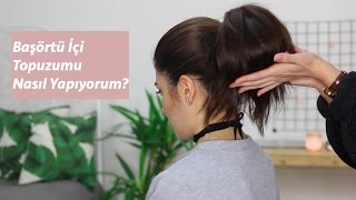 Kare Şal Bağlama│Başörtü İçi Topuzumu Nasıl Yapıyorum Hijab Tutorial [upl. by Lenno]