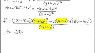 Calculus  2nd Derivative with Quotient Rule [upl. by Mathew]