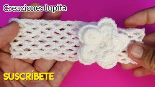 Diadema para bebé de 0 a 3 meses hecha a crochet [upl. by Attoynek862]