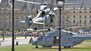 Airbus Helicopters NH90 Caiman NFH amp AS365 Panther French Navy landing at Paris  Avgeek spotting [upl. by Fellner]