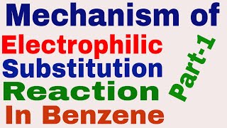 Mechanism of Electrophilic Substitution Reaction In Benzene  Part 1 [upl. by Bogey314]