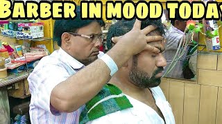 ASMR head massage with neck cracking by indianbarber Sarwan [upl. by Ailadgim389]