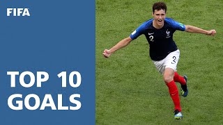 TOP 10 GOALS  2018 FIFA World Cup Russia [upl. by Nerha166]