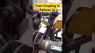 Train Coupling work  train coupling technology trendingshorts indianrailways [upl. by Dnama]