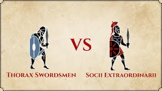 ROME II Total War  Thorax Swordsmen VS Socii Extraordinarii [upl. by Marou]