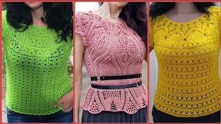 Impresionante colección de diseños de blusas de encaje tejidas a crochet knitted crochet [upl. by Killoran282]