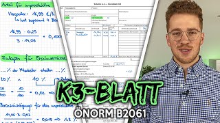 Bernhard Rennhofer  K3Blatt nach ÖNORM B2061  KBlätter  Kalkulation in der Bauwirtschaft [upl. by Rhodia]