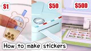 How I make STICKERS 1 vs 500  sticker printer print and cut CRICUT MAKER tutorial and more [upl. by Xonnel605]